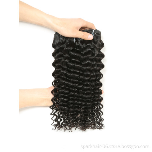 wholesale water wave bundles with closure brazilian  remy hair extensions for natural black color